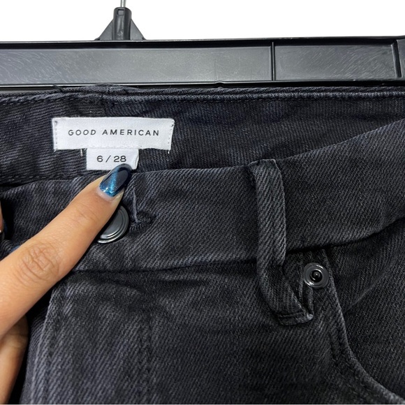 Good Classic Ripped High Waist Straight Leg Jeans In Black Size 6/28 - Picture 4 of 7